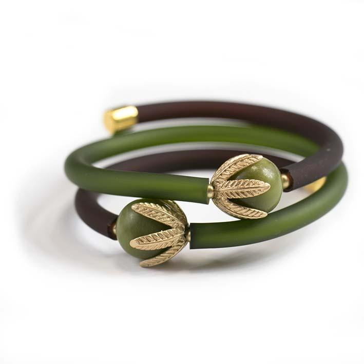 Green Bell, serpentine bracelet