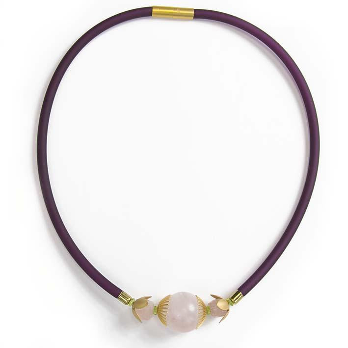 Dandelian, rose quartz necklace L