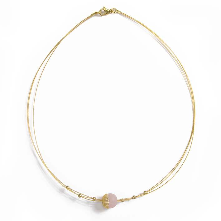 Dandelian, rose quartz necklace S