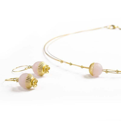 Dandelian, rose quartz necklace S
