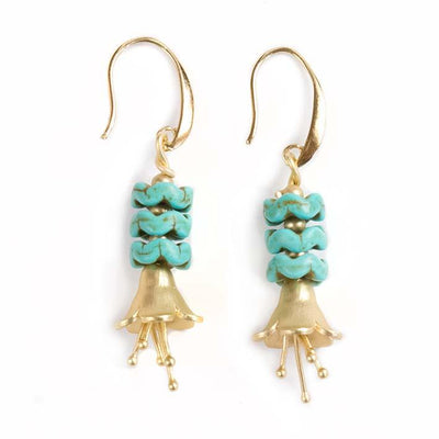 Hibiscus, howlite earrings