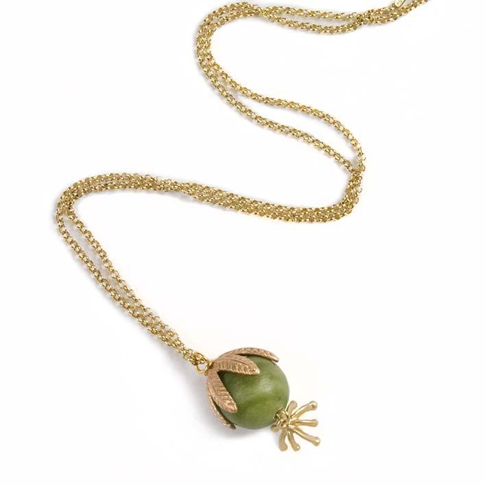 Green Bell, serpentine pendant