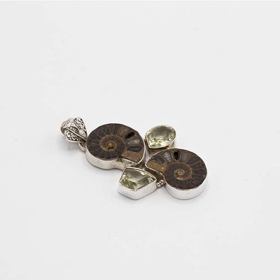 Ammoniet gele topaas hanger