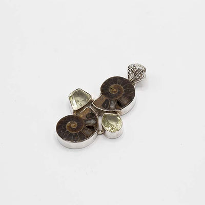 Ammoniet gele topaas hanger