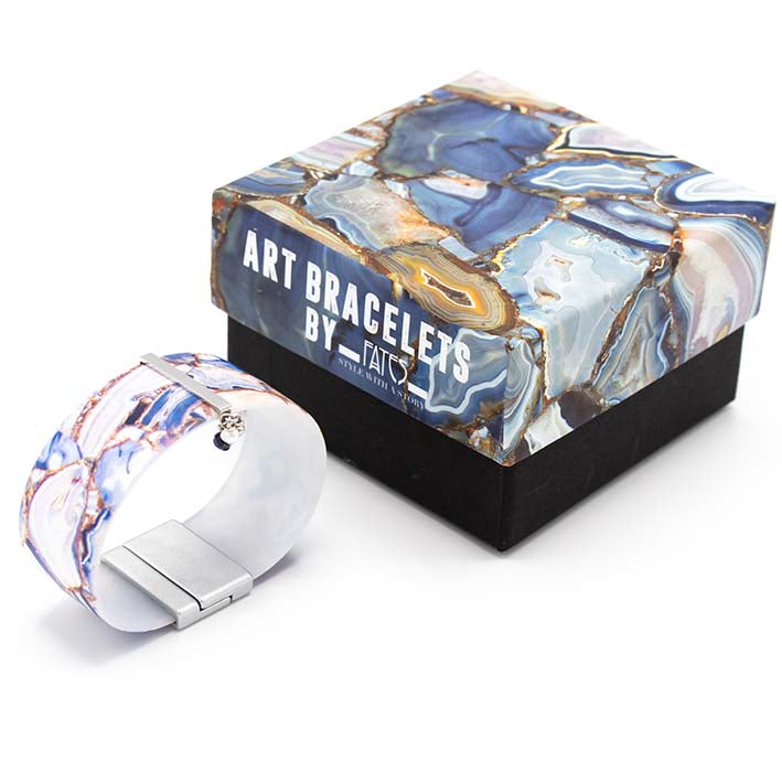 Art Bracelet, Blauwe agaat, 25mm