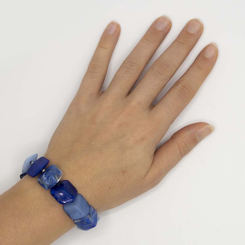 Armband 12 Mini Cubes, True Blue