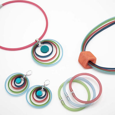 Ketting Cirkels, soft colors multi
