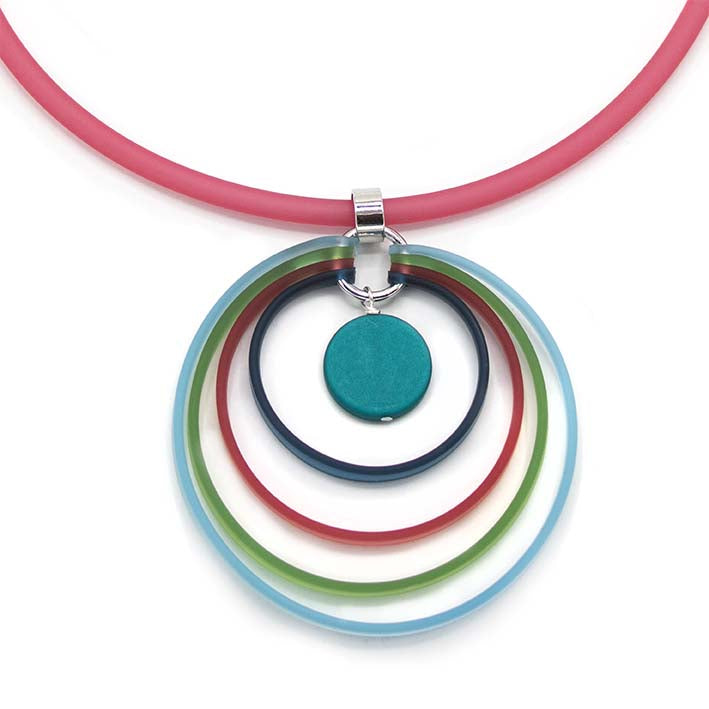 Ketting Cirkels, soft colors multi