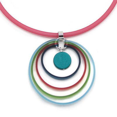 Ketting Cirkels, soft colors multi