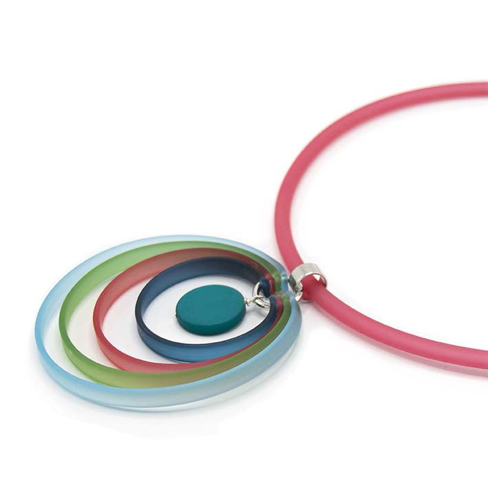 Ketting Cirkels, soft colors multi