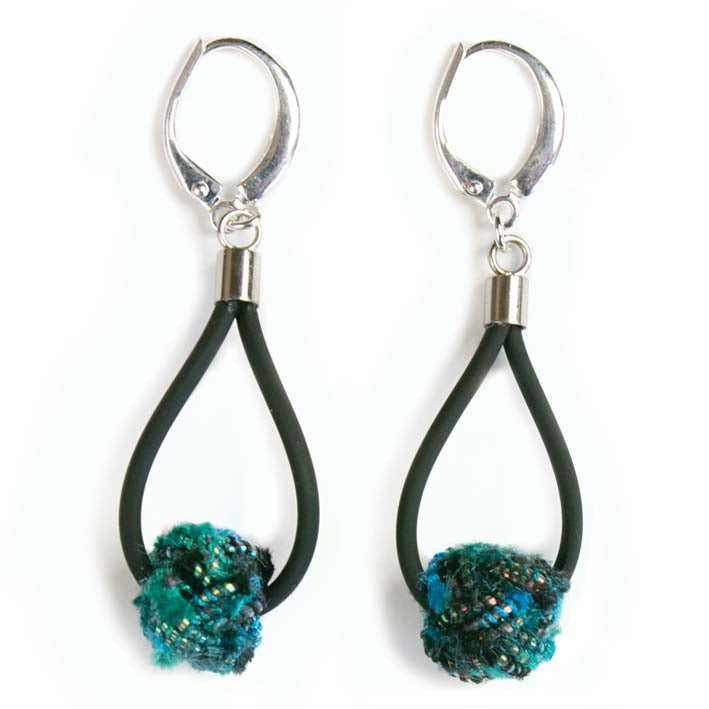 Oorbellen Mizuhiki basic Blue Tassel