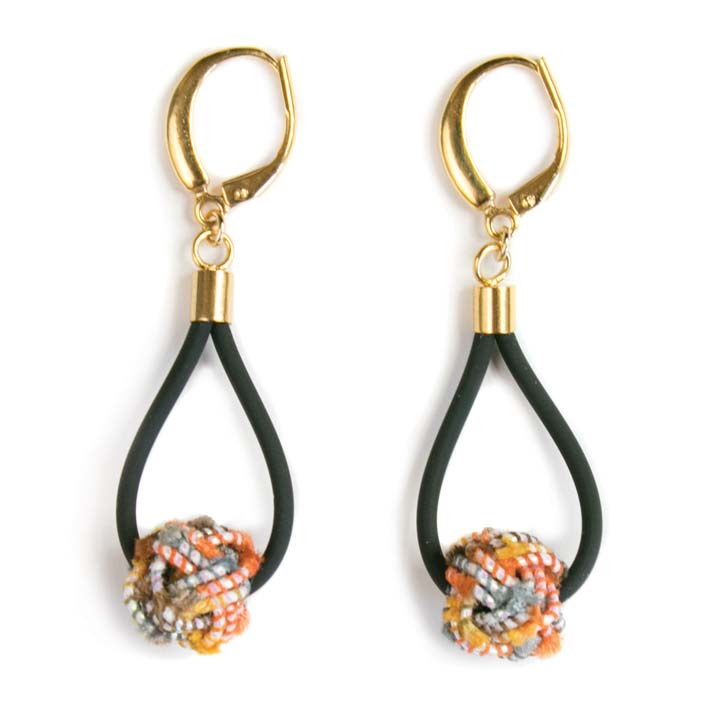 Oorbellen Mizuhiki basic Orange Tassel