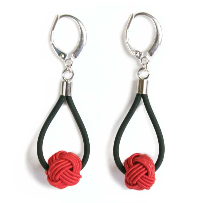 Oorbellen Mizuhiki basic Red