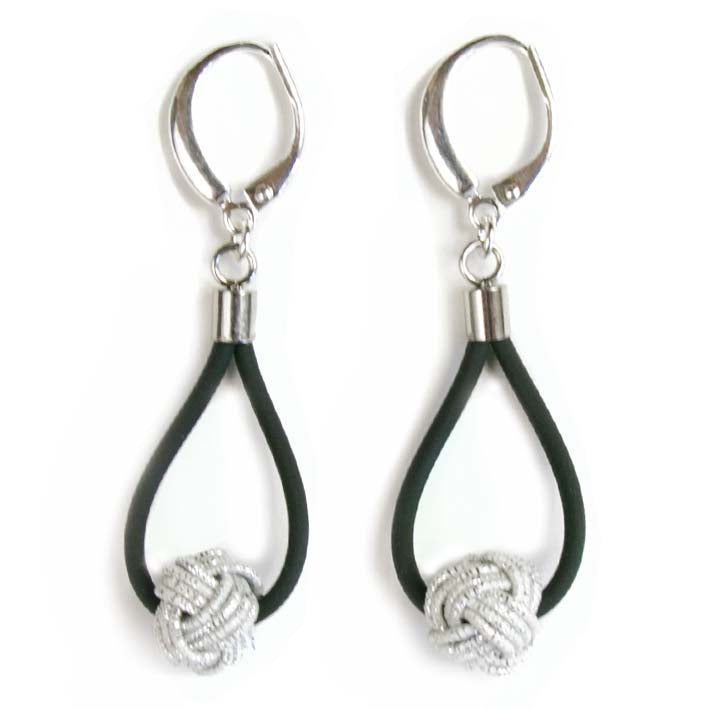 Oorbellen Mizuhiki basic White Silver