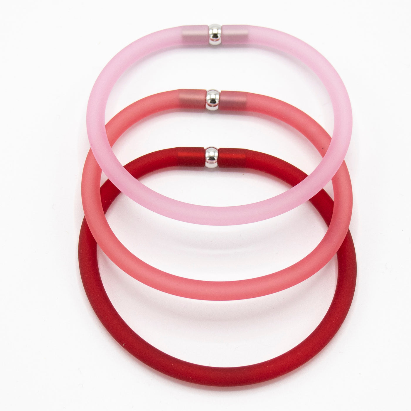 Rubber armbandjes roze mix 3x