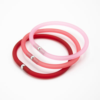 Rubber armbandjes roze mix 3x