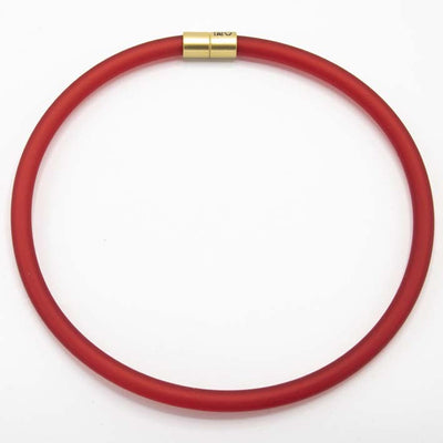 Statement ketting rubber 8mm, Rood,  BOLD SERIE!