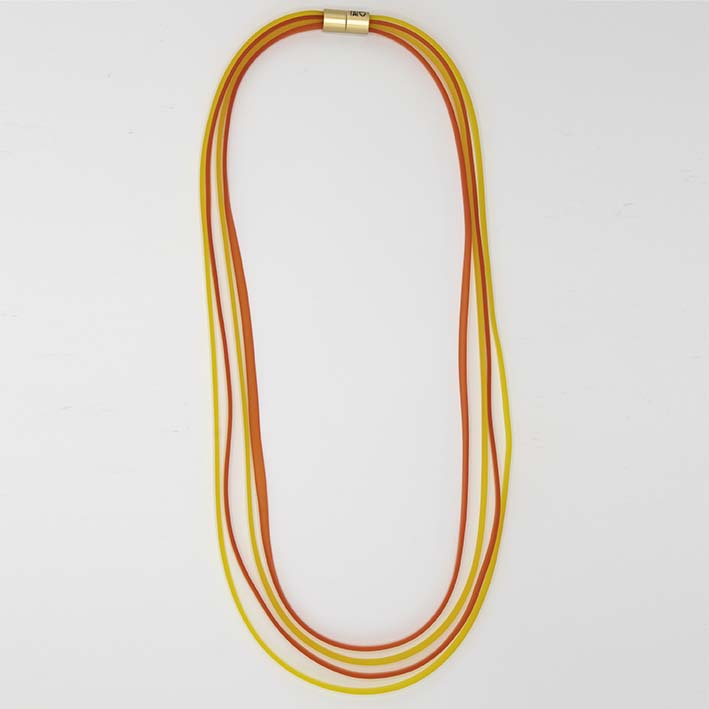 Ketting van rubber, Ribbon,  Geel sunshine