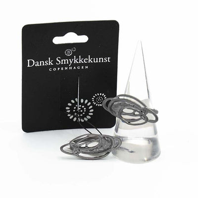 DANSK smykkekunst, ring ovalen grijs zilver