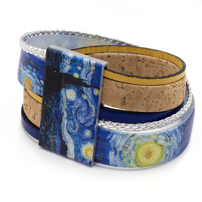 Art Bracelet, Starry Night, van Gogh, 40 mm