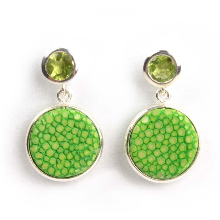 CANDY oorbellen groen zilver