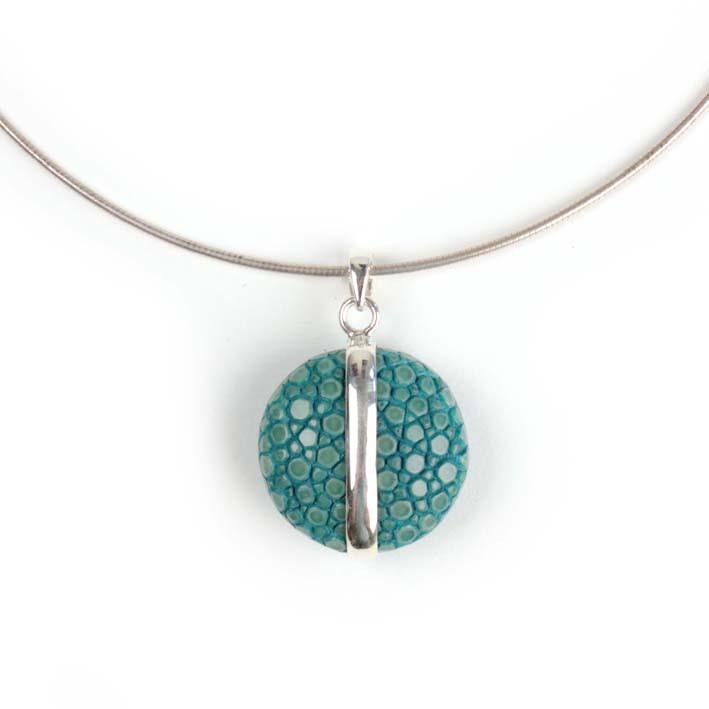 UFO hanger small turquoise zilver