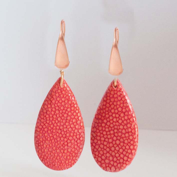 Stingray oorbellen drops, oranje